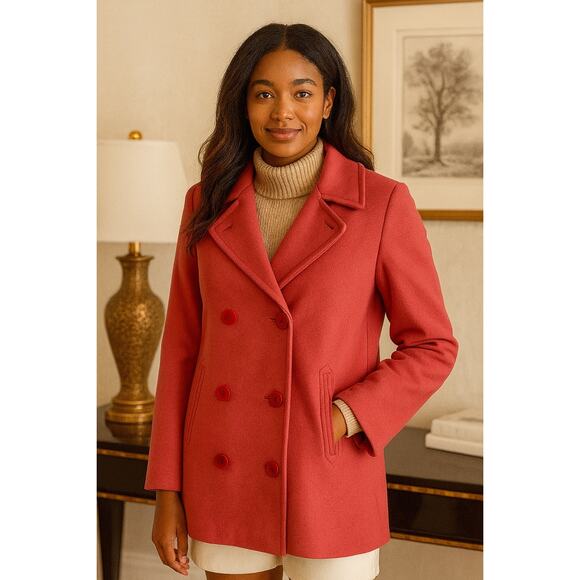 L.L. Bean Thinsulate Wool Cashmere Double Breasted Peacoat - Picture 1 of 6